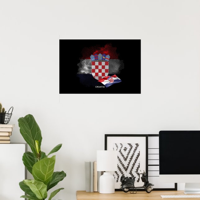 Poster Croatia flag (Escritório em casa)