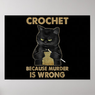Poster Crochet De Gato Negro Porque O Assassinato Está E