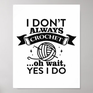 Poster Crochet Engraçado cita vovó, mãe, amor pela arte