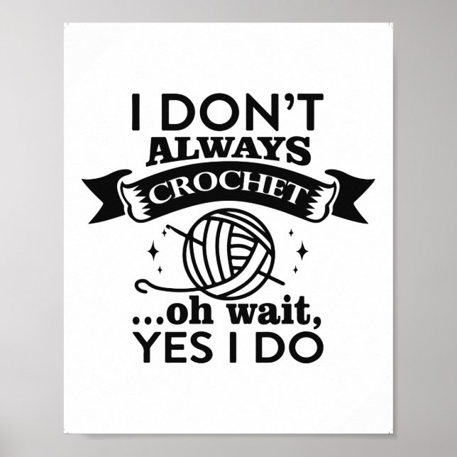 Poster Crochet Engraçado cita vovó, mãe, amor pela arte (Frente)