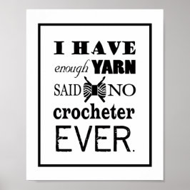 Poster Crochet Not Suficiente Yarn Artesanato Room