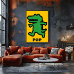 Poster Crocodilo de pop Art - Verde sobre Silhueta Amarel<br><div class="desc">Faça uma declaração ousada com este poster de crocodilo de pop-art. Uma silhueta verde brilhante com contorno preto espesso atravessa um fundo amarelo vívido. Espantoso, divertido e imediatamente reconhecível, esta peça moderna adiciona cor e energia a qualquer sala de estar, estúdio criativo ou espaço lúdico. Impresso com precisão de qualidade...</div>