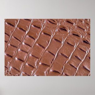 Poster Crocodilo em couro texturizado em fundo abstrato, 