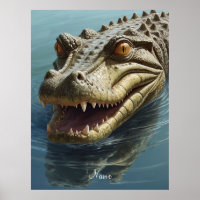 Crocodilo feroz com Vida Selvagem de Olhos Perfura