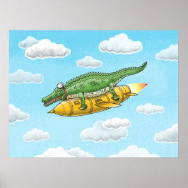 Poster Crocodilo Foguete