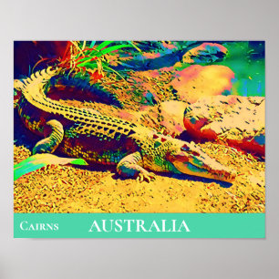 Poster Crocodilo réptil Tropical Queensland Austrália