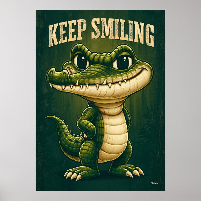 Poster Crocodilo Sempre Sorridente – Personagem de Desenh (Frente)