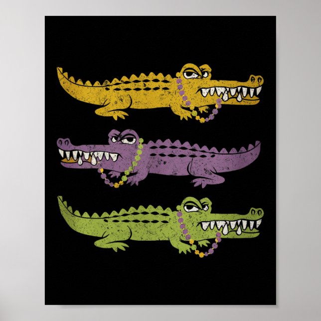 Poster Crocodilos Mardi Gras Louisiana Men (Frente)