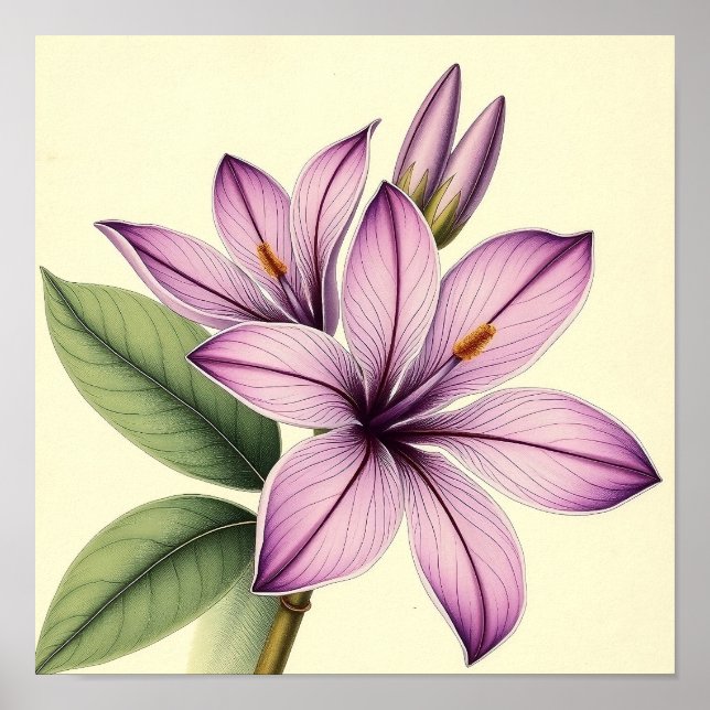 Poster Crocus Antigo em Papel Envelhecido (Frente)