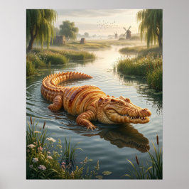 Poster Croissant Crocodilo