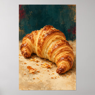 Poster Croissant de Manteiga Dourado – Padaria Francesa R