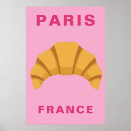 Poster Croissant Minimalista Paris França Padaria Frances