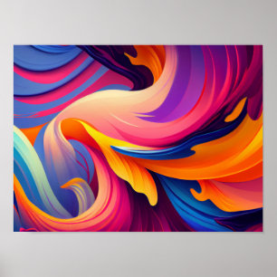Poster Croma Resplendor: Paisagem Colorida Abstrato El