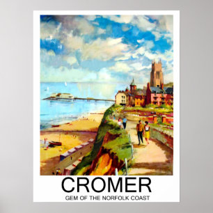 Poster Cromer, gema da costa de Norfolk, Inglaterra,