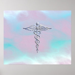 Póster Cromo Como Caduceus Símbolo Médico Mãe Pérola