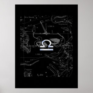 Poster Cromo como Libra Zodiac Símbolo de Hevélio