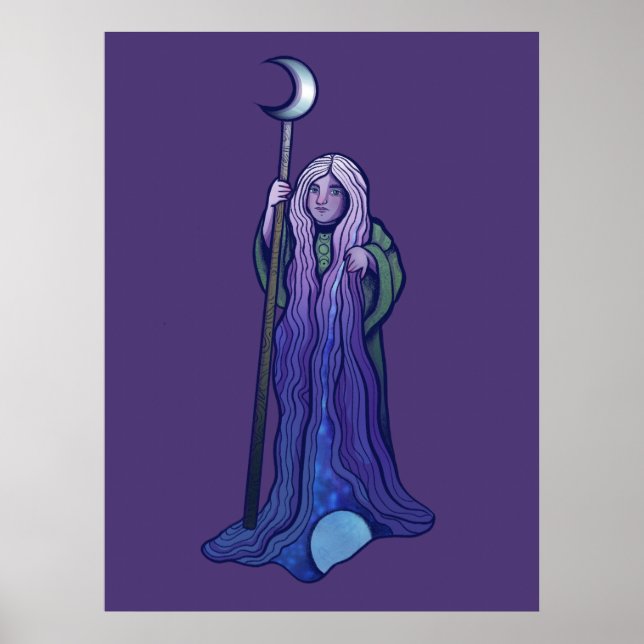 Poster Crone Moon Goddese Pagan Art Wiccan (Frente)