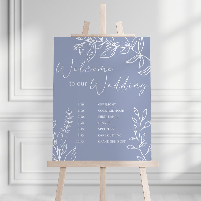 Poster Cronograma de Casamento de Flores de Vinca Menor (Criador carregado)