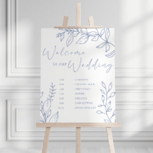 Poster Cronograma de Casamento de Flores de Vinca Menor
