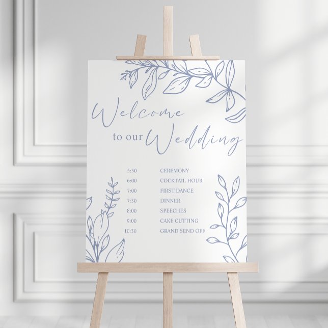 Poster Cronograma de Casamento de Flores de Vinca Menor (Criador carregado)