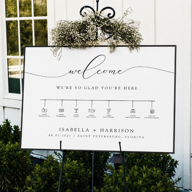 Poster Cronograma de Casamento Minimalista Horizontal Bem (Criador carregado)