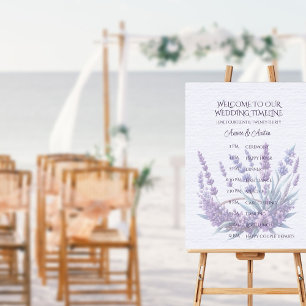 Póster Cronograma de Casamento Roxo do Buquê lavanda