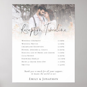 Poster Cronograma de Recepção de Sobreposição de Fotos Mo