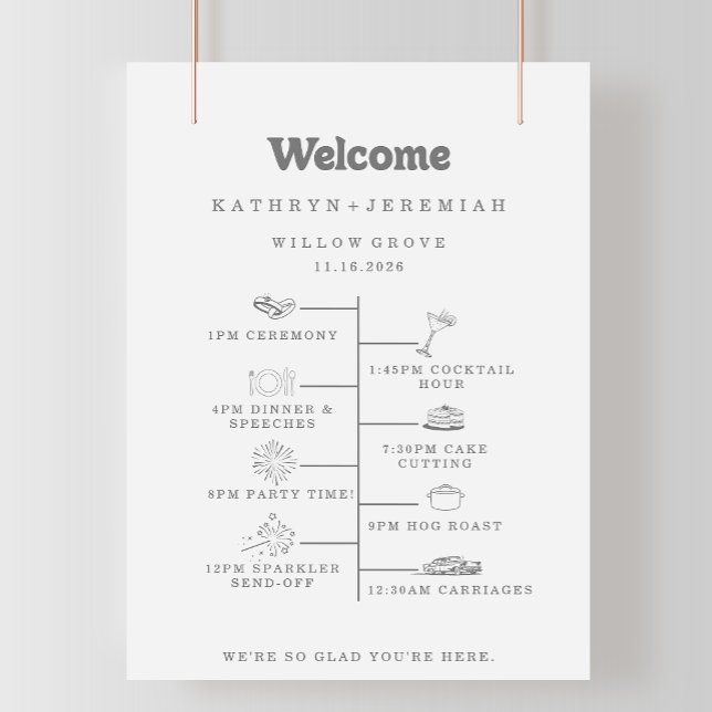 Poster Cronologia de Boas-Vindas de Casamento Formal Simp (Criador carregado)