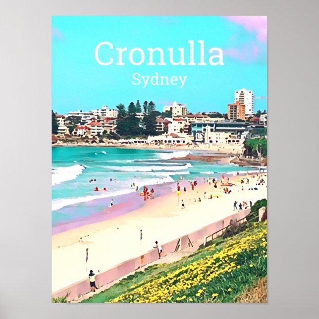 Poster Cronulla Sydney beachside Summer viagem (Frente)