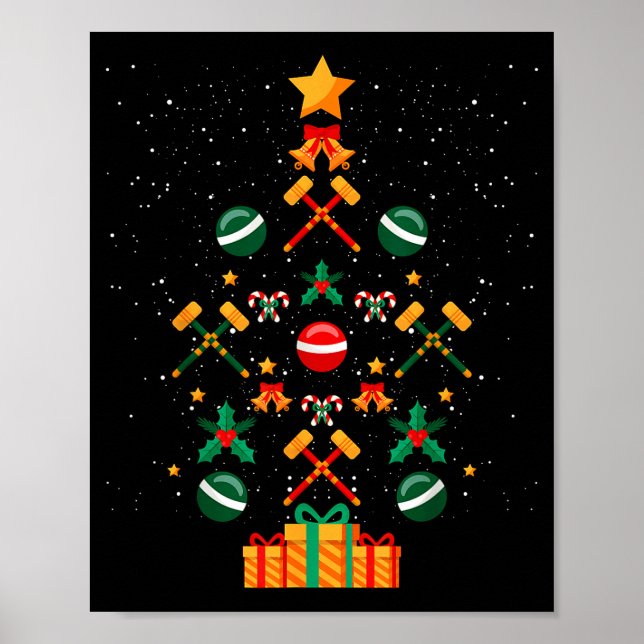 Poster Croquet Christmas Tree Xmas  (Frente)