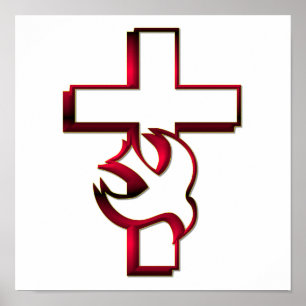 Poster Cross and Holy Spirit / Holy Ghost