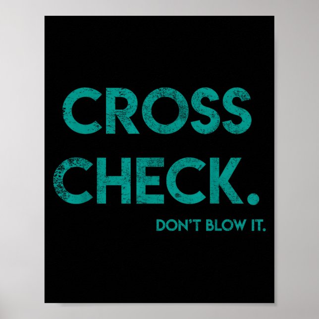 Poster Cross Check. Don't Blow It Funny Quote Flight Atte (Frente)