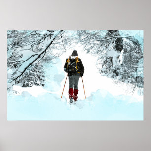 Póster Cross Country Through Snowy Woods