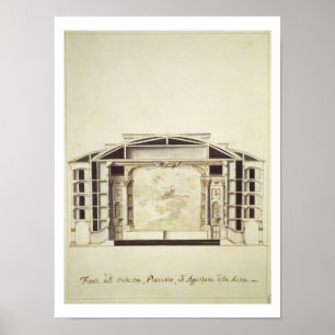 Poster Cross section view of a theatre on the Grand Canal