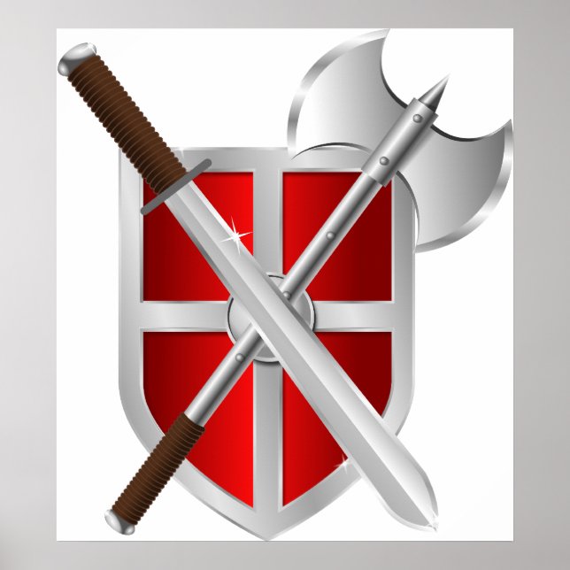 Póster Crossed Weapons on Shield (Frente)