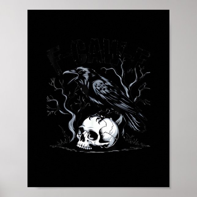 Poster Crow, F-Caw-F Funny Bird Moon Gothic Adult Humor (Frente)