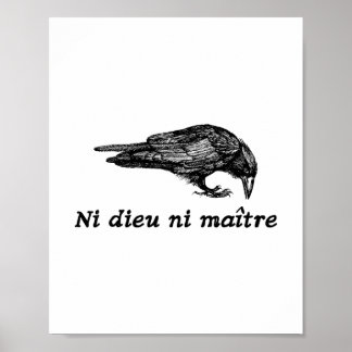 Poster Crow Ni Dieu Ni Maître Declaração Nenhum Deus Nenh