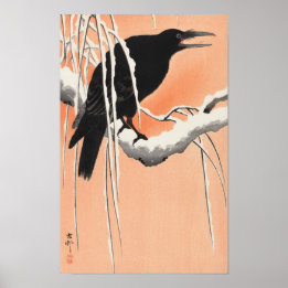 Poster Crow on Snowy Branch por Ohara Koson (1900-1930)