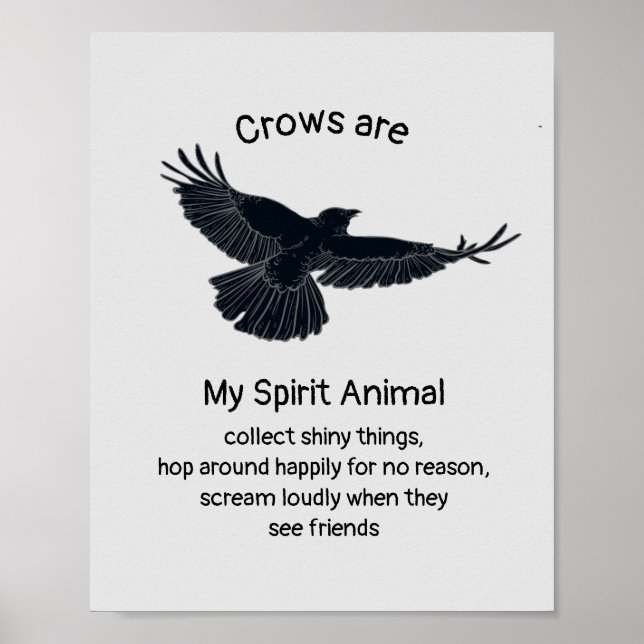 Poster Crows Bird Spirit Humor Quote Totem (Frente)