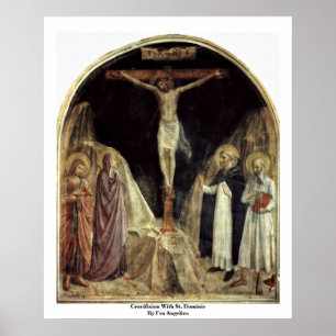 Poster Crucificação com o St Dominic por Fra Angelico