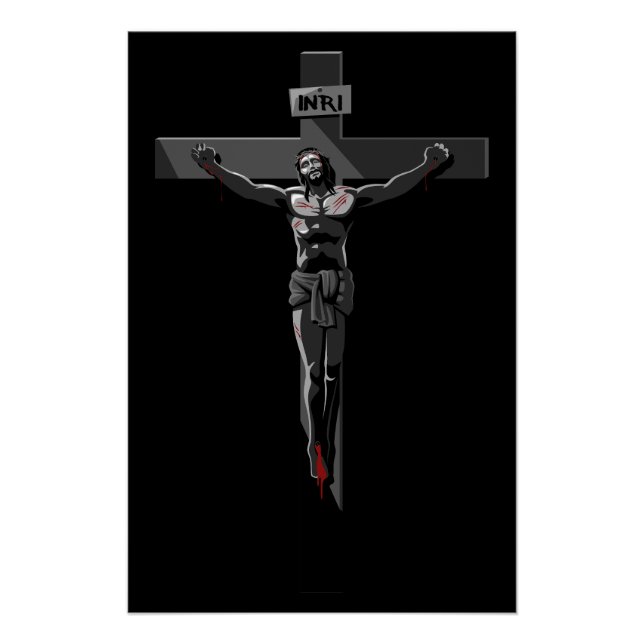 Póster Crucificação de Jesus na Arte Noir (Frente)