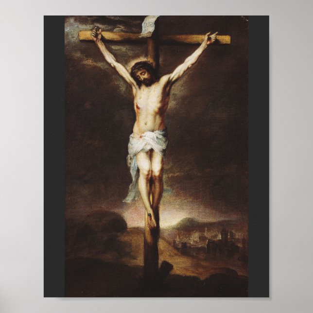 Poster Crucificação por Bartolome Esteban Murillo (Frente)