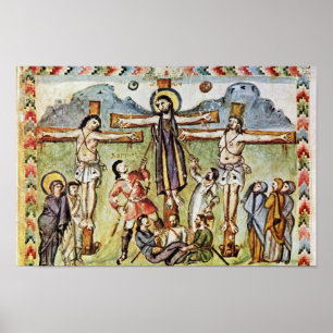 Póster Crucificação por DES Rabula-Evangeliums de Meist