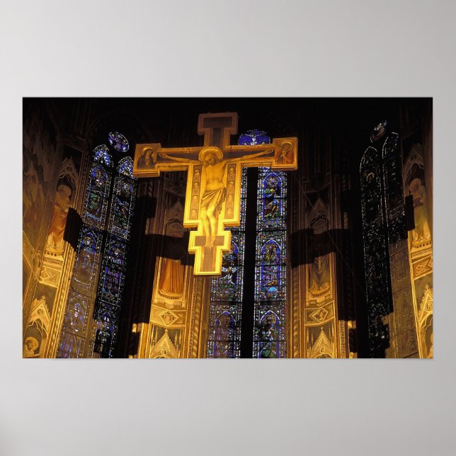 Poster Crucifixo acima do altar alto nos Papais noeis (Frente)