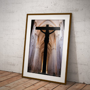 Poster Crucifixo com Jesus Cristo. Abadia de Alcobaca Gót