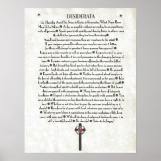 Póster Crucifixo do cetro DESIDERATA