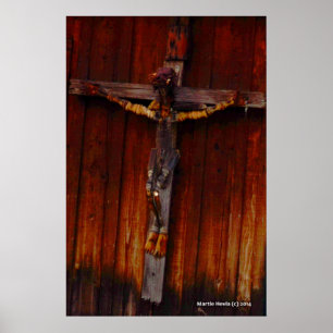Póster Crucifixo na madeira