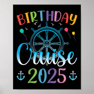 Poster Cruise de Aniversário Festivo 2025 Cruise Boat Par