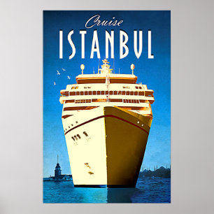 Poster Cruise Istambul, mar Mediterrâneo, Turquia, colhei