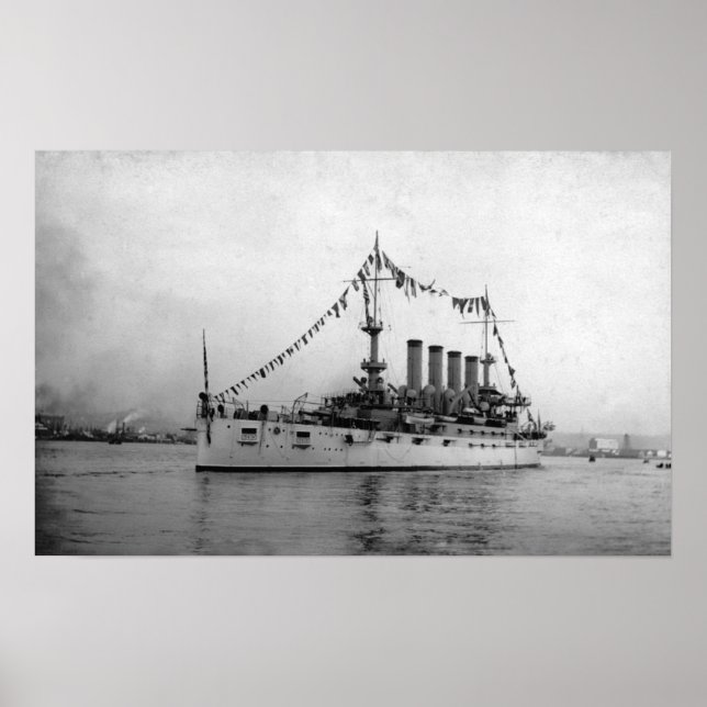 Poster Cruiser Washington ancorado em Seattle Harbor (Frente)